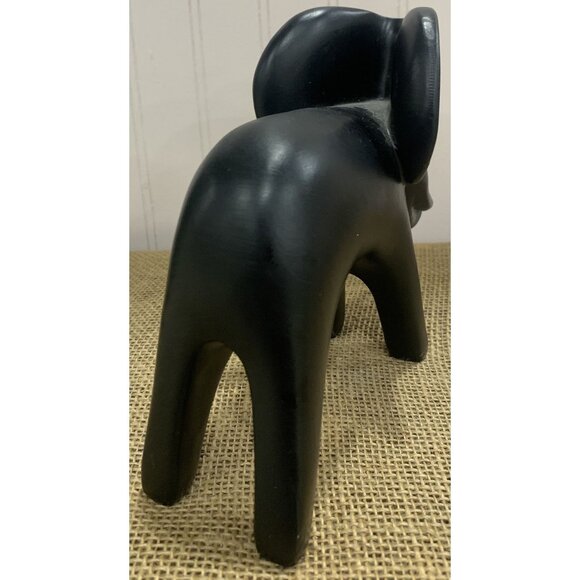 Black Wooden Rhino and Elephant Hand Carved Figurine or Paper Weight - Picture 15 of 16